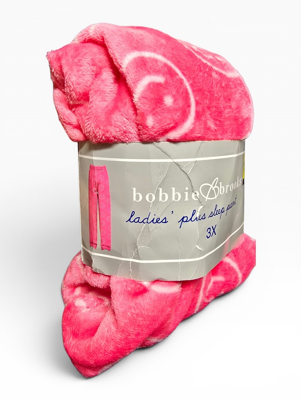 Bobbie Brooks Plus 3X Pink Smiley Plush Sleep Pants Pajama Bottoms